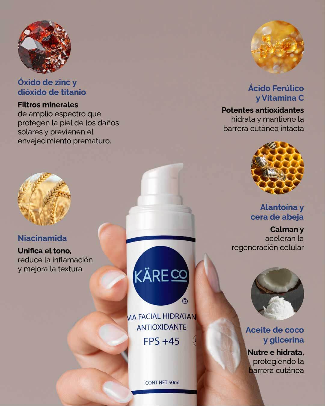CREMA FPS 45+ Crema de dia hidratante y antioxidante