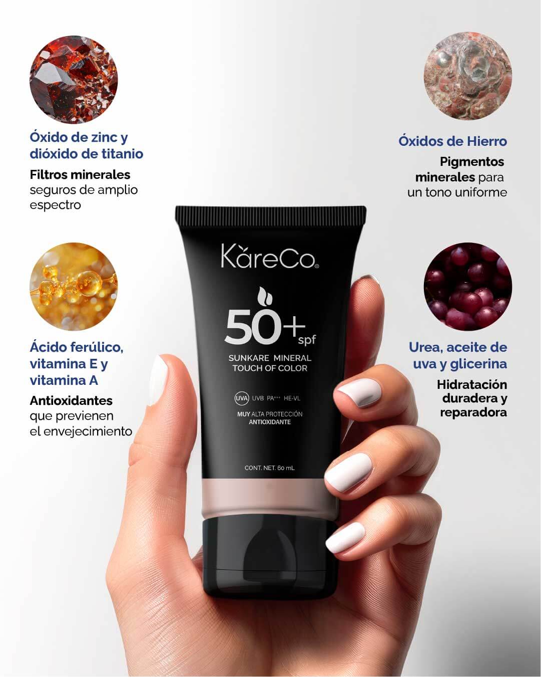 SUNKARE MINERAL TOUCH OF COLOR Protector solar facial unificador FPS 50+