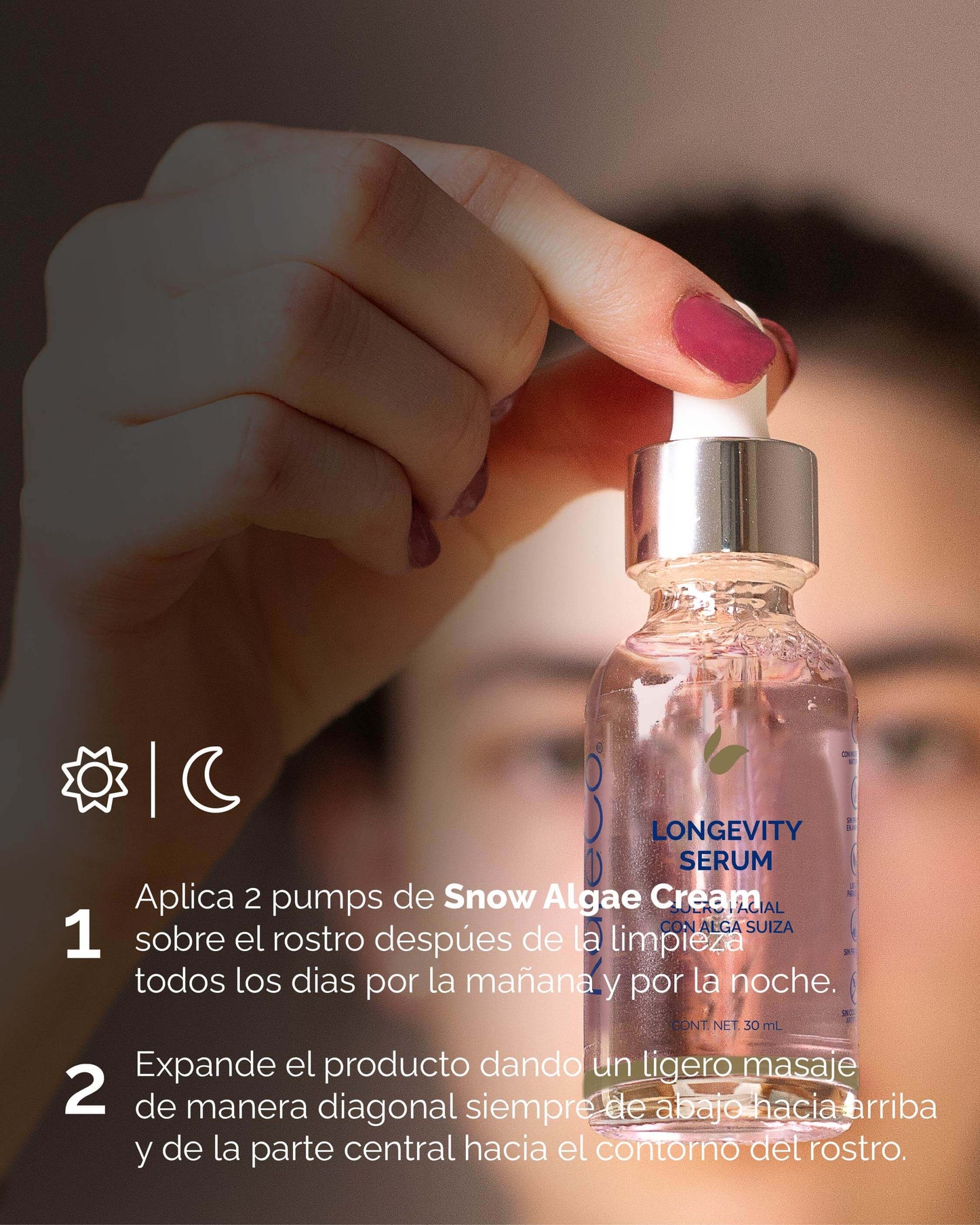 Longevity Serum: Suero facial con Alga Suiza - KareCo Derm