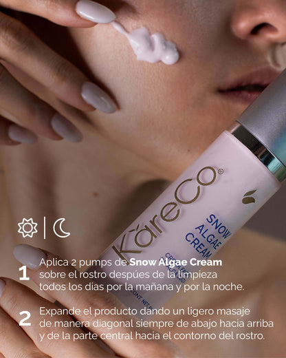 Snow Algae Cream: Crema Facial Antiedad con Alga Suiza y Células Madre - KareCo Derm