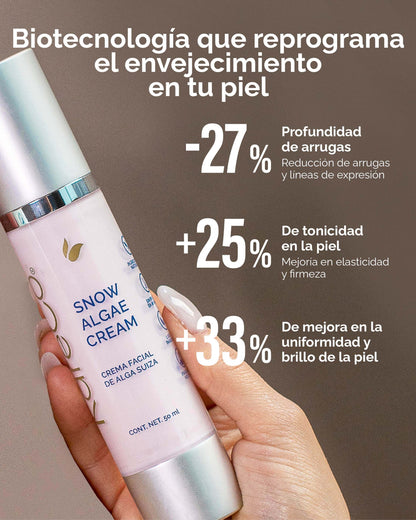 Snow Algae Cream: Crema Facial Antiedad con Alga Suiza y Células Madre - KareCo Derm