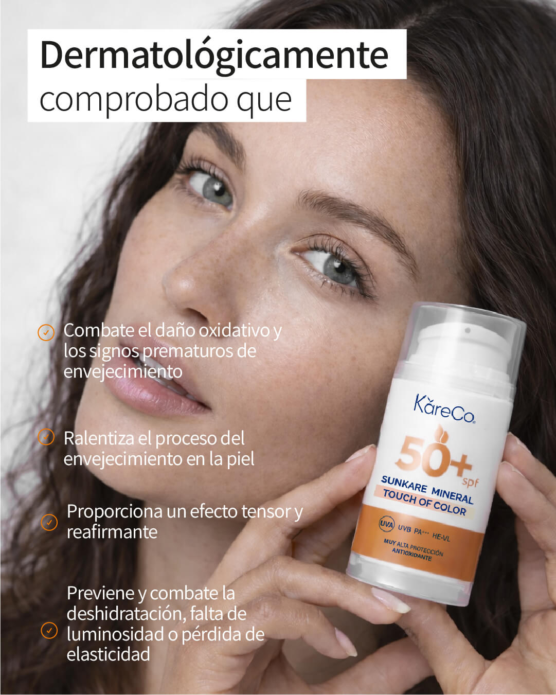 Sunkare Mineral Touch Of Color: Protector solar facial unificador FPS 50+ - KareCo Derm
